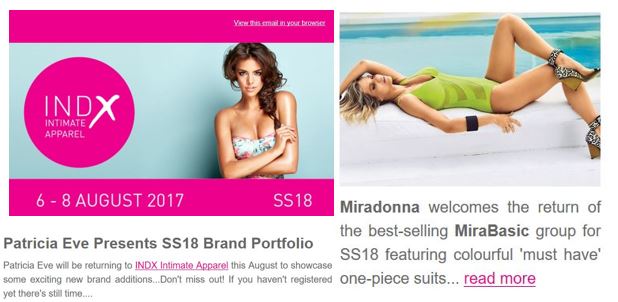 Miradonna INDX Apparel emailer