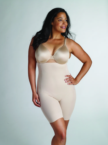 7779, Hi Waist Thigh Slimmer, Unbelievable Comfort Plus, Naomi & Nicole,  Black, Warm Beige, Wonderful Edge