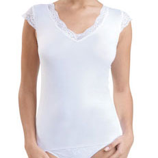 Comfort Classics Lace V Neck Singlet 1348