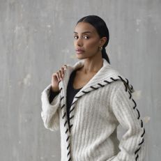 Artisan Knits&nbsp;Lace-Up Contrast Knit Cardigan&nbsp;IC26FW-70